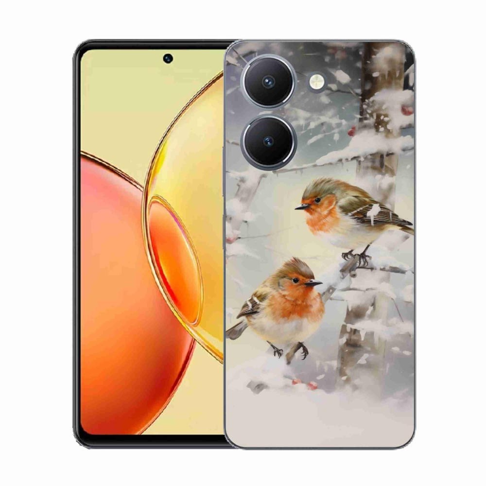 Gelový kryt mmCase na Vivo Y36 - ptáčci v zimě