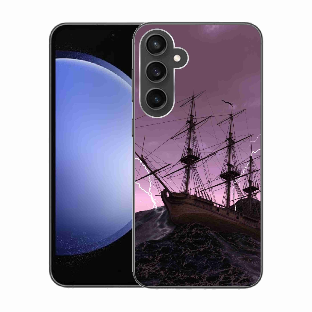 Gelový kryt mmCase na Samsung Galaxy S23 FE - loď v bouři