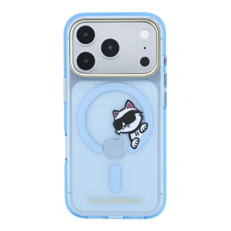 Karl Lagerfeld IML Choupette Peekaboo Magsafe Zadní Kryt pro iPhone 18 Pro Blue