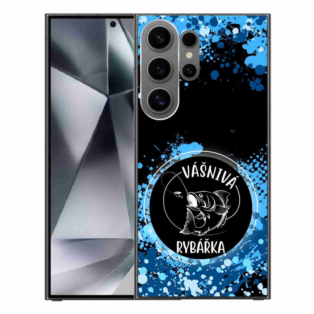 Gelový kryt mmCase na Samsung Galaxy S24 Ultra - vášnivá rybářka černé pozadí