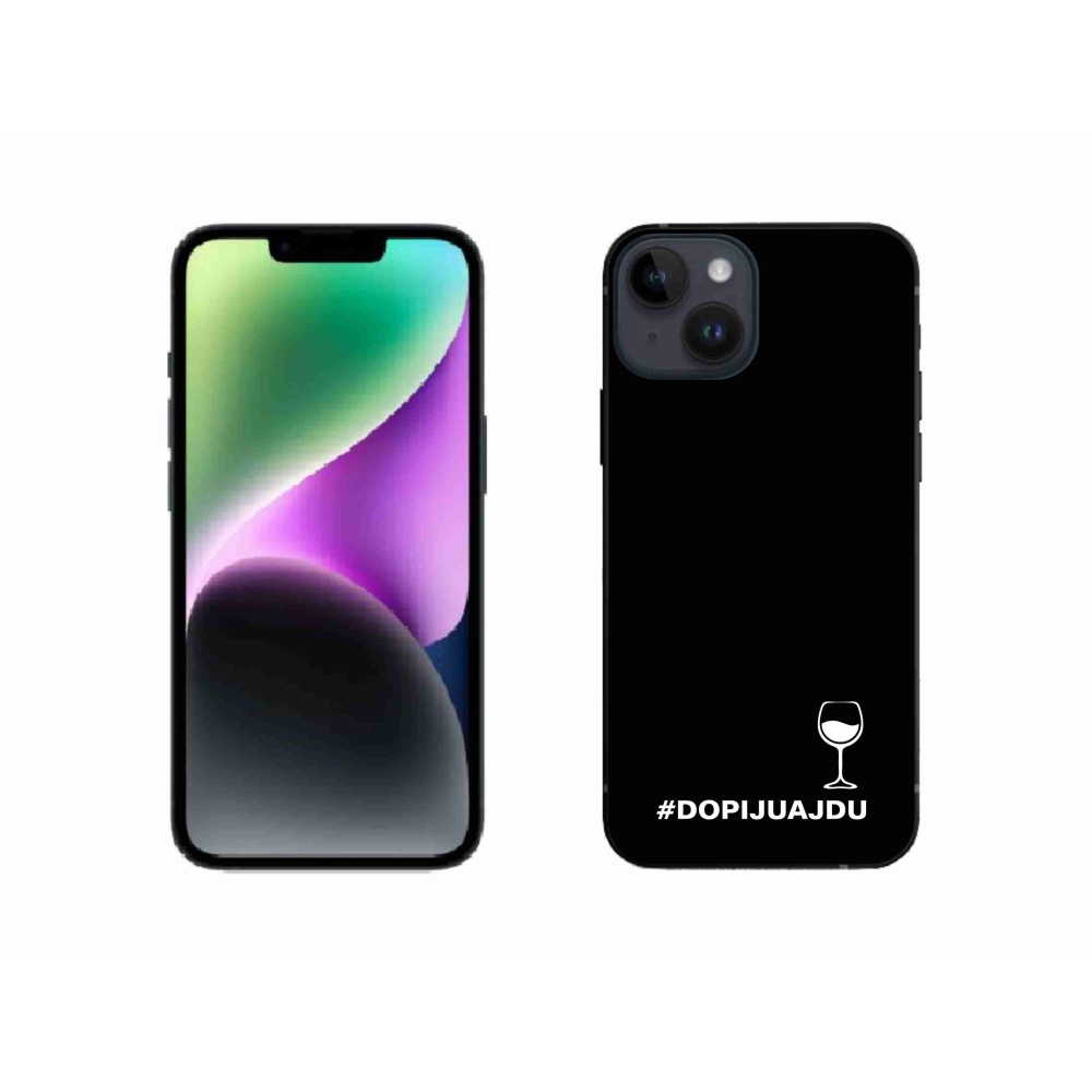 Gelový kryt mmCase na iPhone 14 - vinný motiv černé pozadí