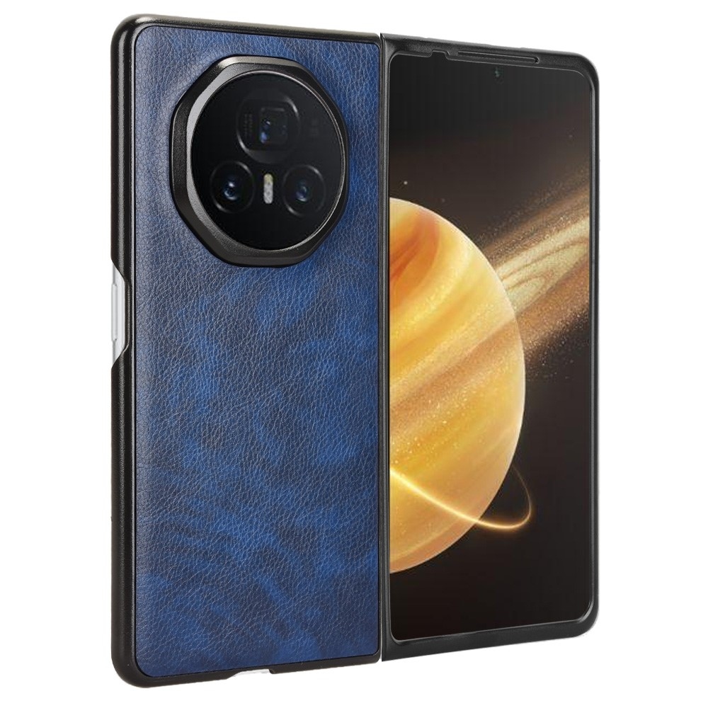 Texture plastový obal s umělou kůží na Honor Magic V3 - modrý