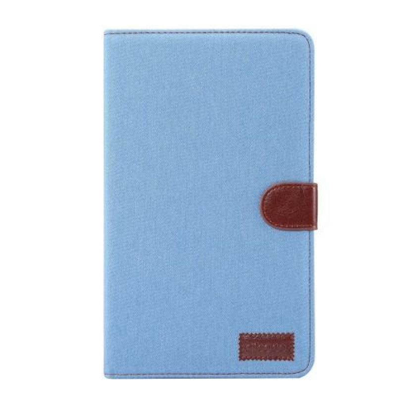 Jeans PU kožené/textilní pouzdro na tablet Huawei MediaPad M3 Lite 10 - světle modré