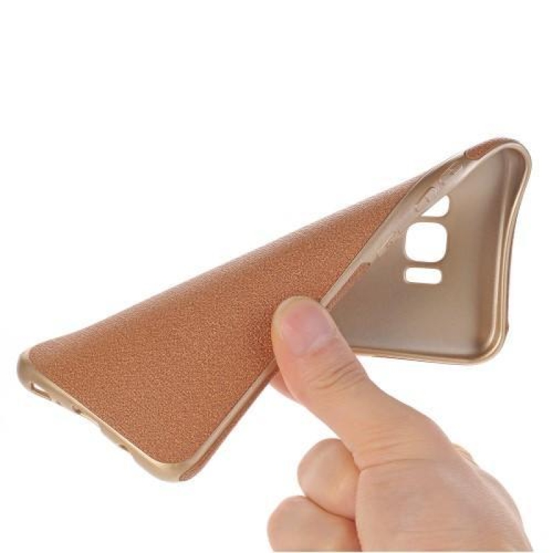 Jeans textilní/gelový obal na Samsung Galaxy S8 Plus - hnědý
