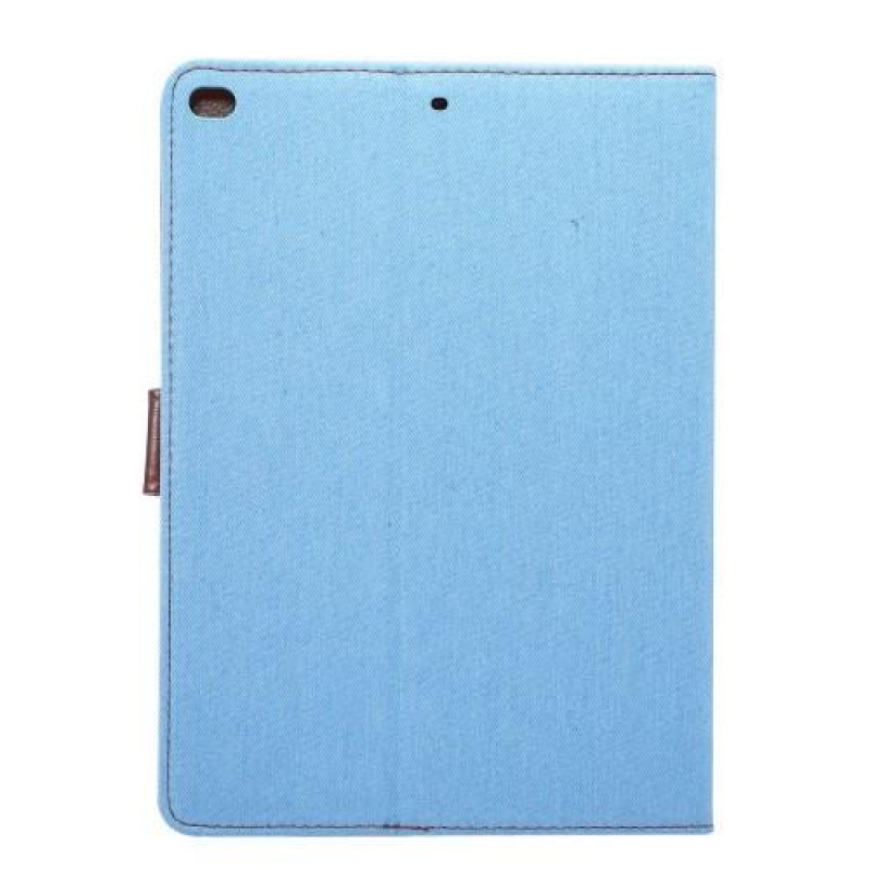 Jeans textilní/PU kožené pouzdro na iPad Air 2 - světlemodré