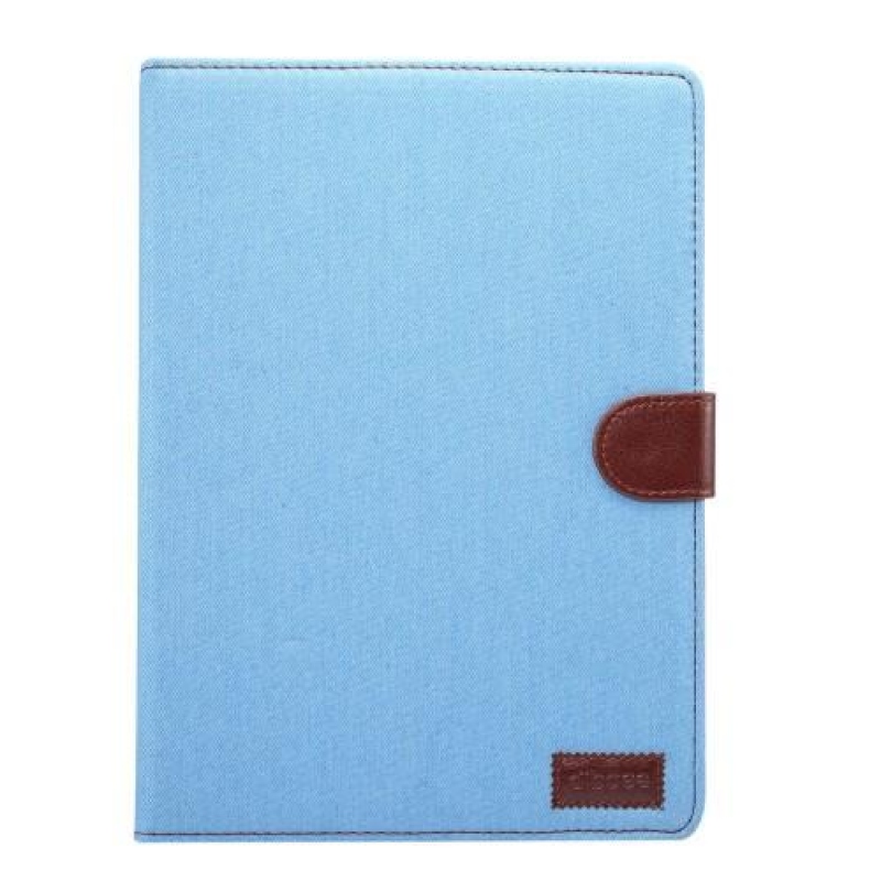 Jeans textilní/PU kožené pouzdro na iPad Air 2 - světlemodré