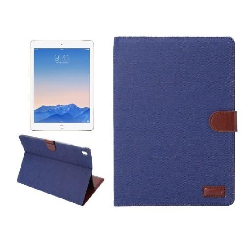 Jeans textilní/PU kožené pouzdro na iPad Pro 9.7 - tmavěmodré