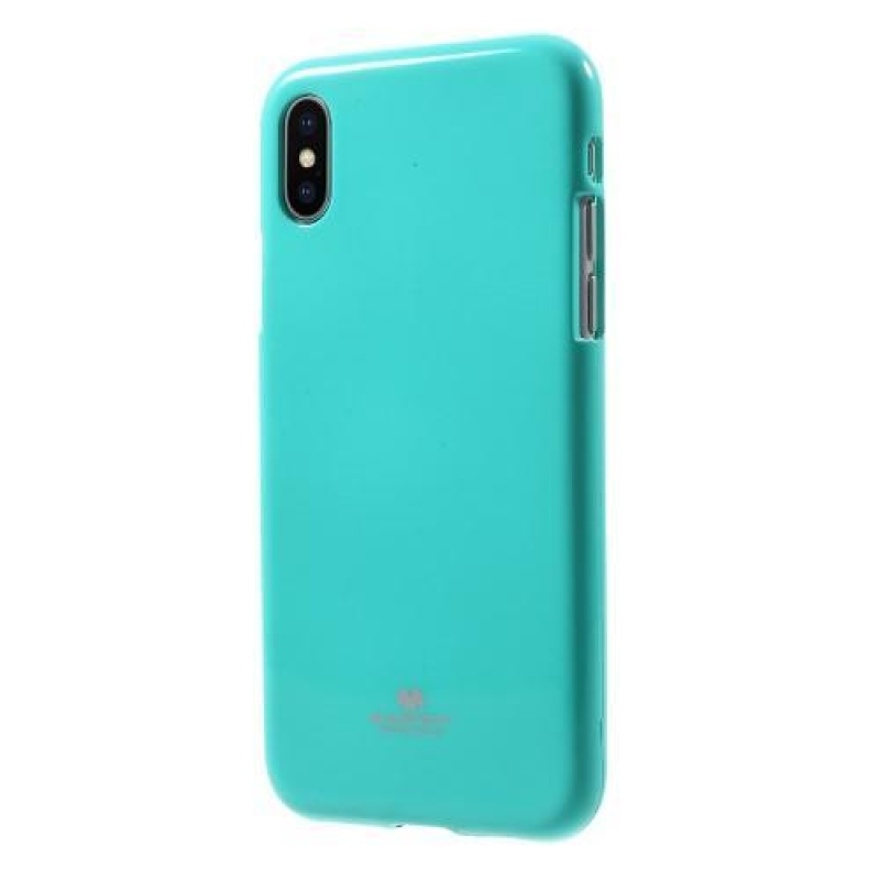Jelly lesklý gelový obal na iPhone X - cyan