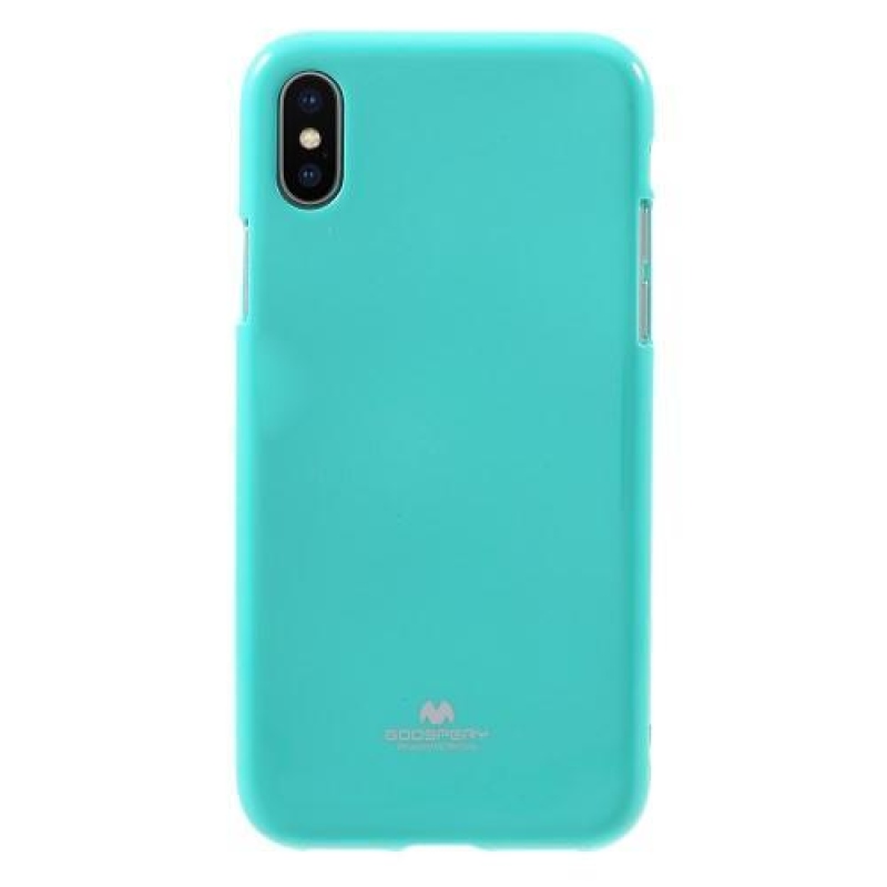 Jelly lesklý gelový obal na iPhone X - cyan