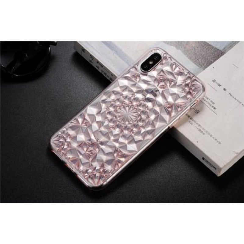 Jewel 3D gelový obal na iPhone X - růžový