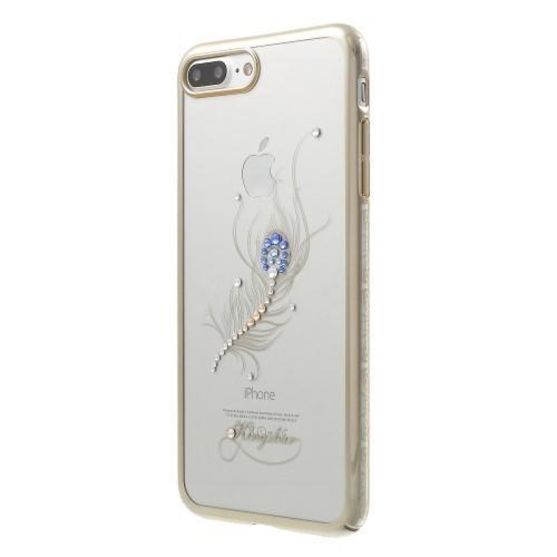 Jewel plastový obal se zdobením na iPhone 8 Plus a iPhone 7 Plus - peříčko