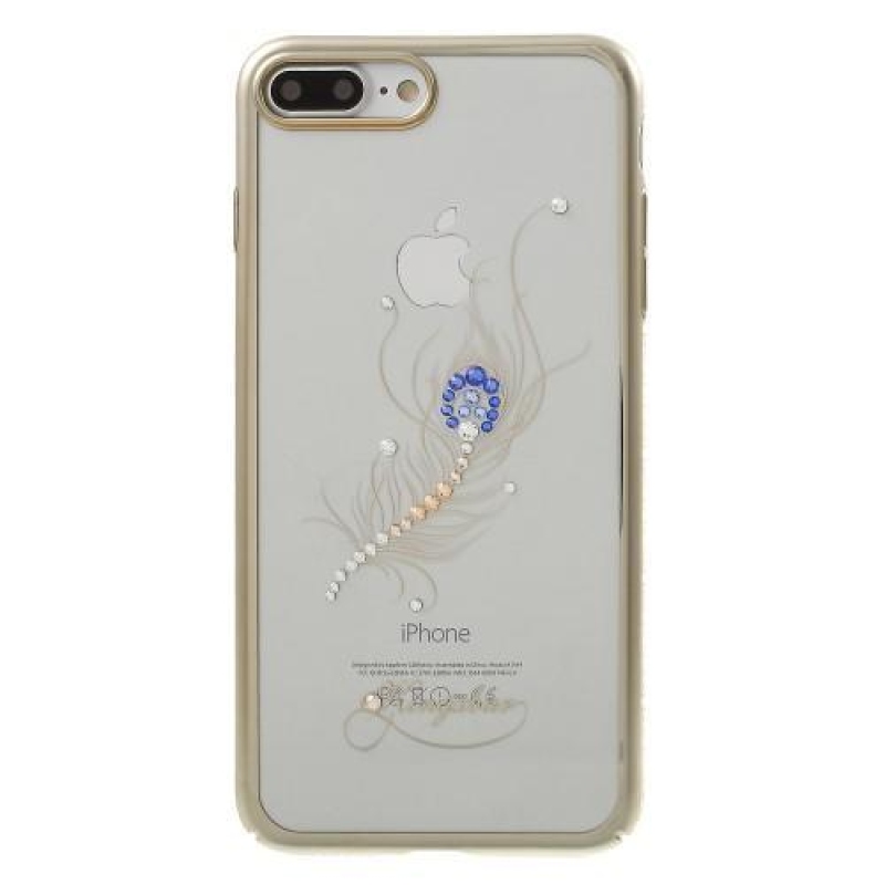 Jewel plastový obal se zdobením na iPhone 8 Plus a iPhone 7 Plus - peříčko