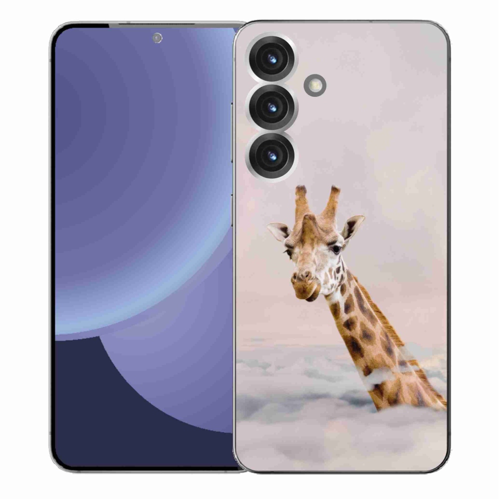 Gelový kryt mmCase na Samsung Galaxy S25+ - žirafa v oblacích