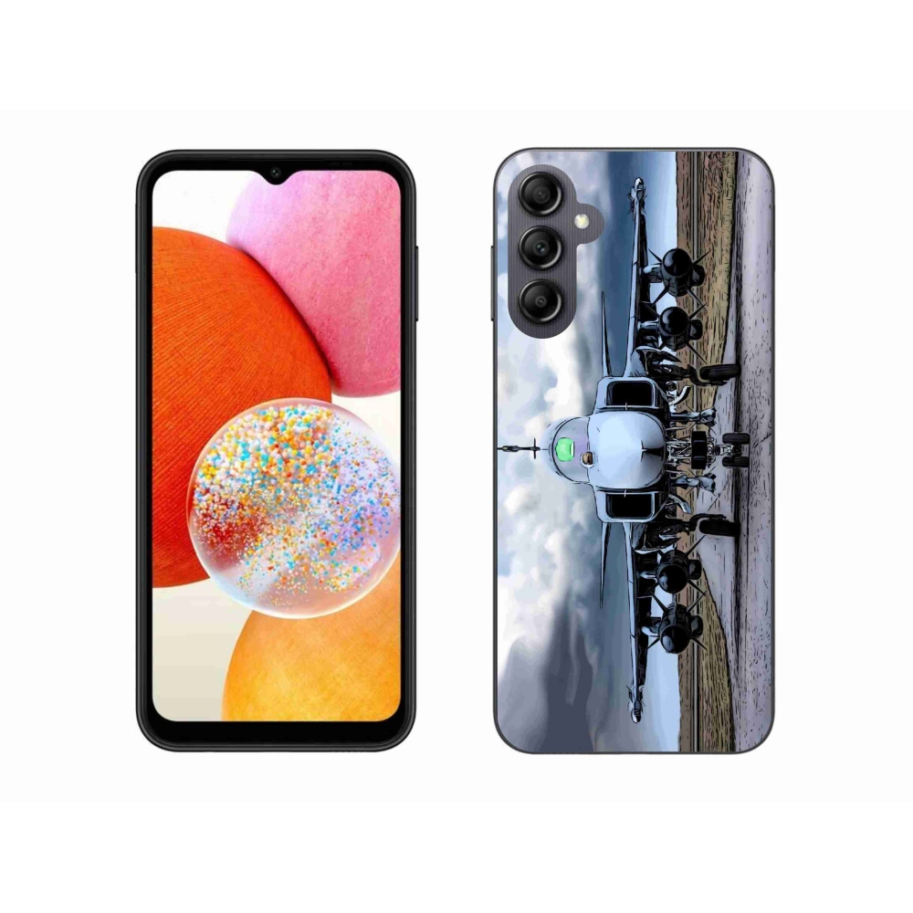 Gelový kryt mmCase na Samsung Galaxy A14 4G/5G - vojenské letadlo