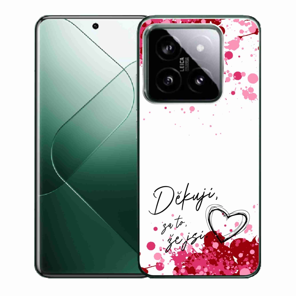 Gelový kryt mmCase na Xiaomi 14 - zamilovaný text 2 bílé pozadí