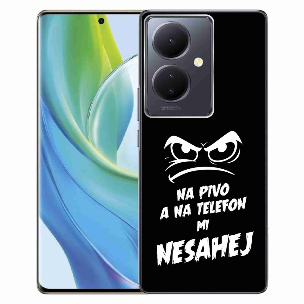 Gelový kryt mmCase na Vivo V29 Lite 5G - pivní motiv 2 černé pozadí