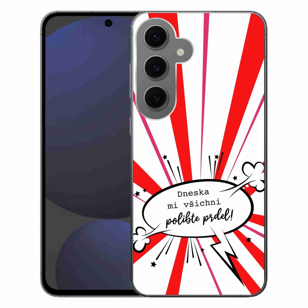 Gelový kryt mmCase na Samsung Galaxy S24 FE - vtipný text 15 bílé pozadí