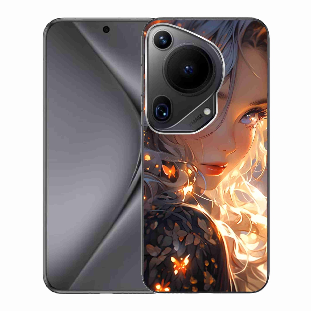 Gelový kryt mmCase na Huawei Pura 70 Ultra - dívka a motýli