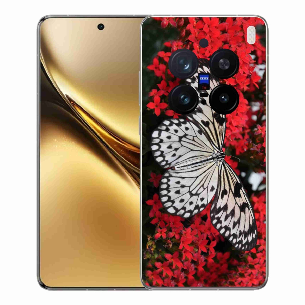 Gelový kryt mmCase na Vivo X200 Pro 5G - černobílý motýl 1