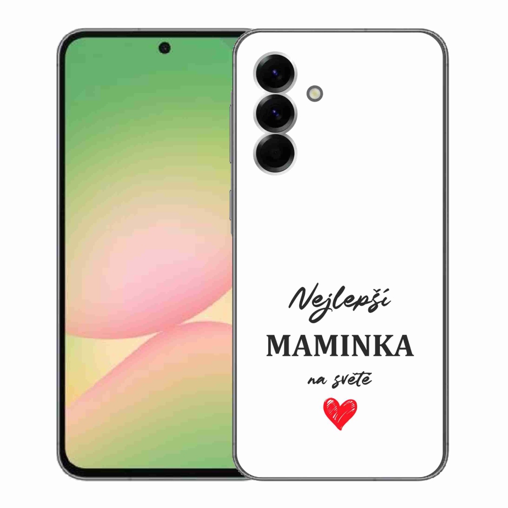 Gelový kryt mmCase na Samsung Galaxy A56 5G - nejlepší maminka 1 bílé pozadí