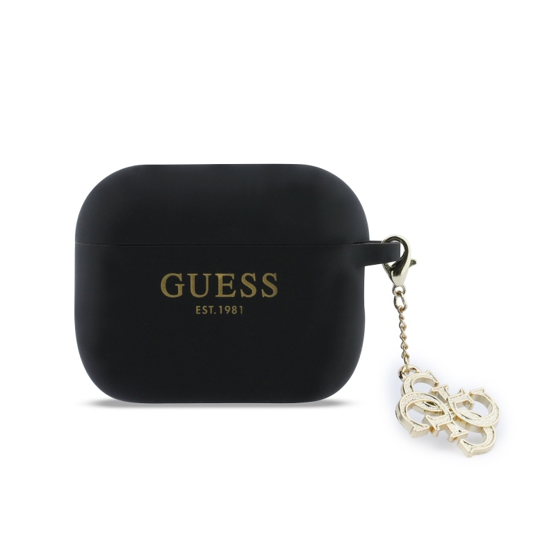 Guess 4G Charm Silikonové Pouzdro pro AirPods Pro 3 Black