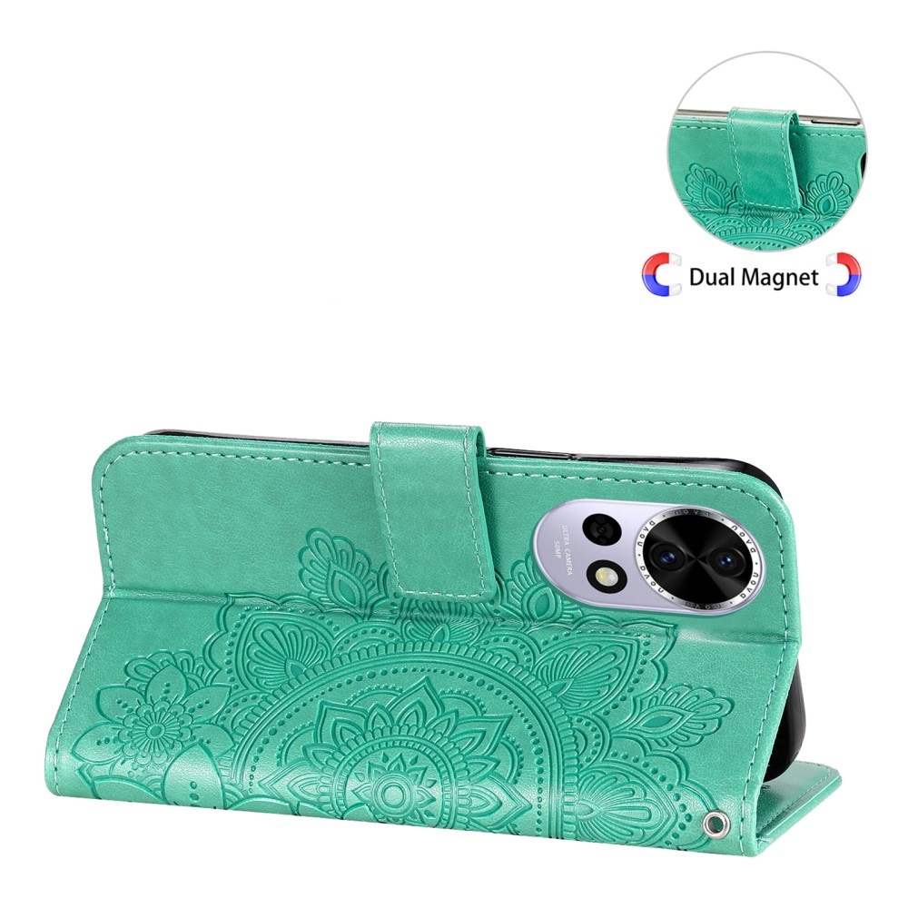 Mandala knížkové pouzdro na Huawei Nova 13 5G - modrozelené