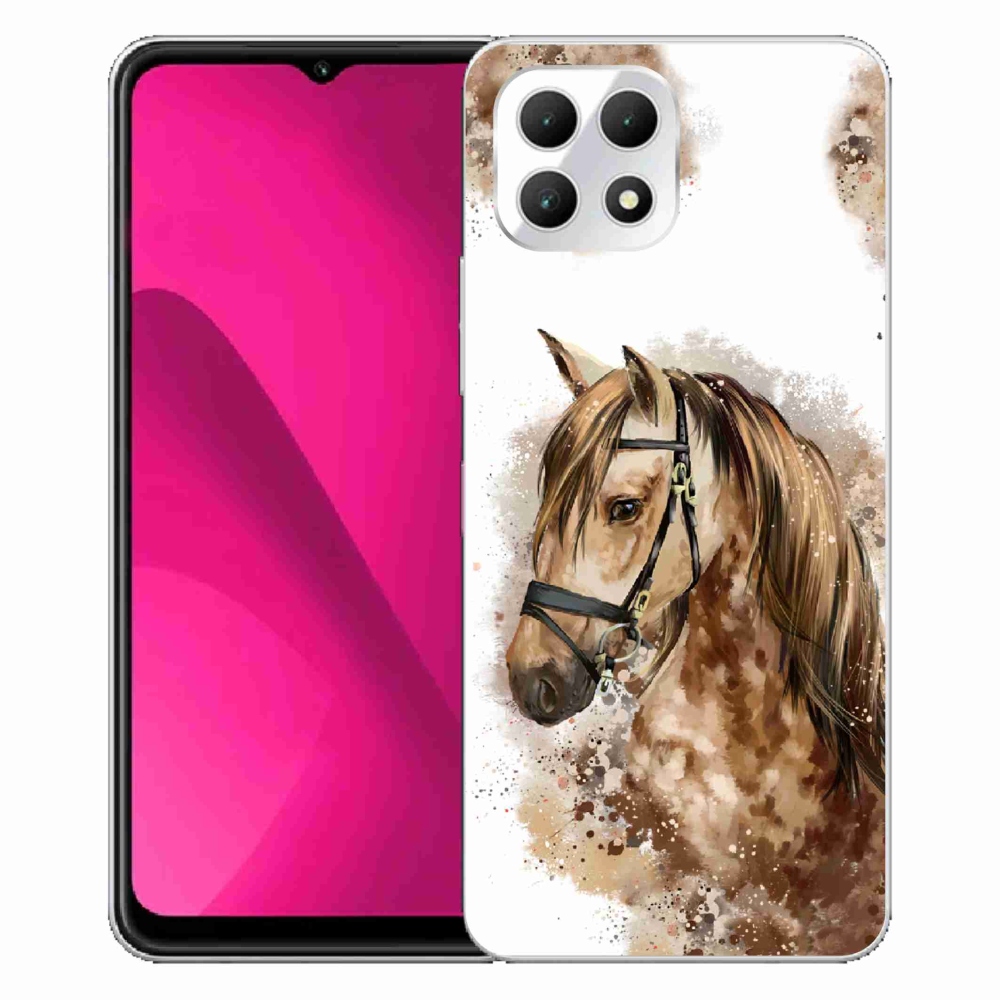Gelový kryt mmCase na T-Mobile T Phone 2 - hnědý kreslený kůň