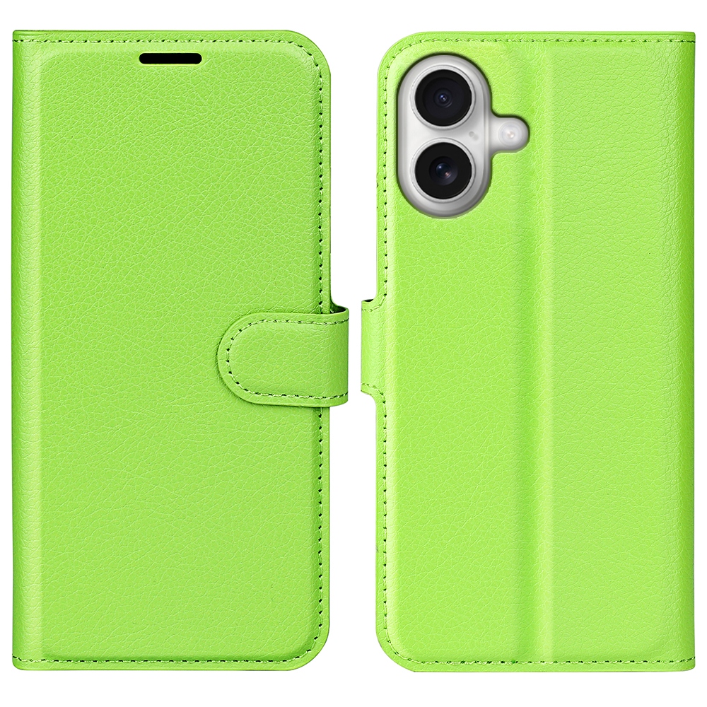 Litchi knížkové pouzdro na iPhone 17 - zelené