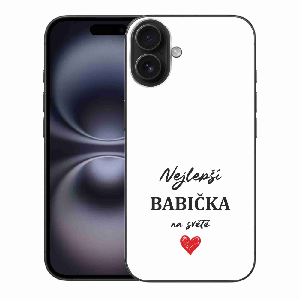 Gelový kryt mmCase na iPhone 16 Plus - nejlepší babička 1 bílé pozadí