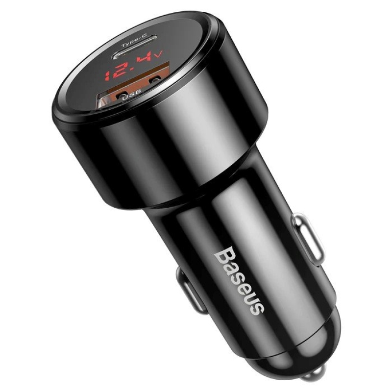 Baseus Magic Series Nabíječka do Auta USB-C/USB-A 45W Black