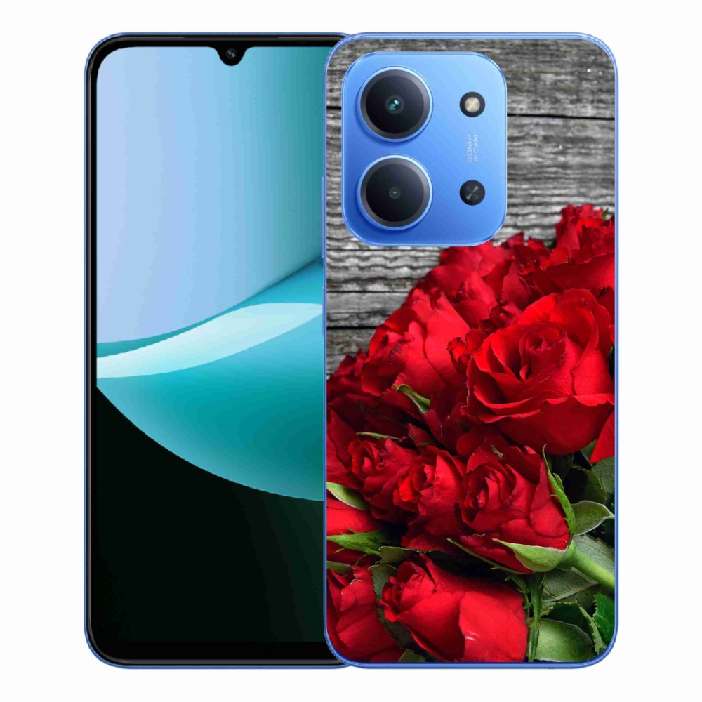 Gelový kryt mmCase na Xiaomi Redmi 15C 4G/5G (173mm) - červené růže