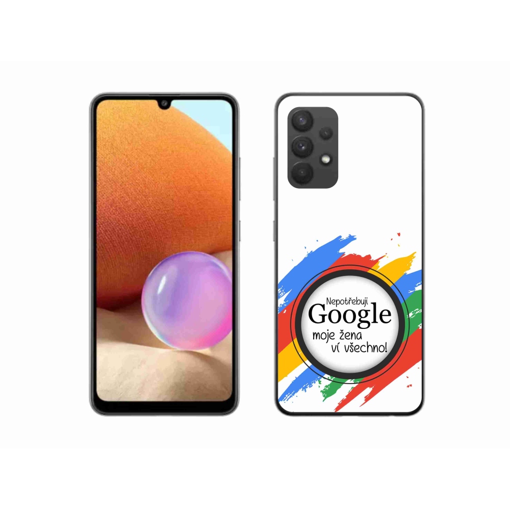Gelový kryt mmCase na Samsung Galaxy A32 4G - žena ví všechno bílé pozadí