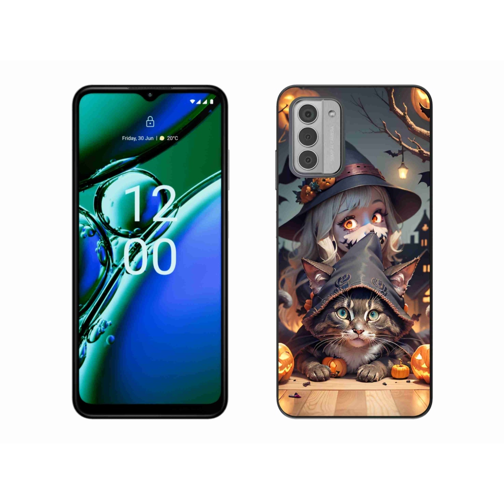 Gelový kryt mmCase na Nokia G42 - čarodějnice s kočkou