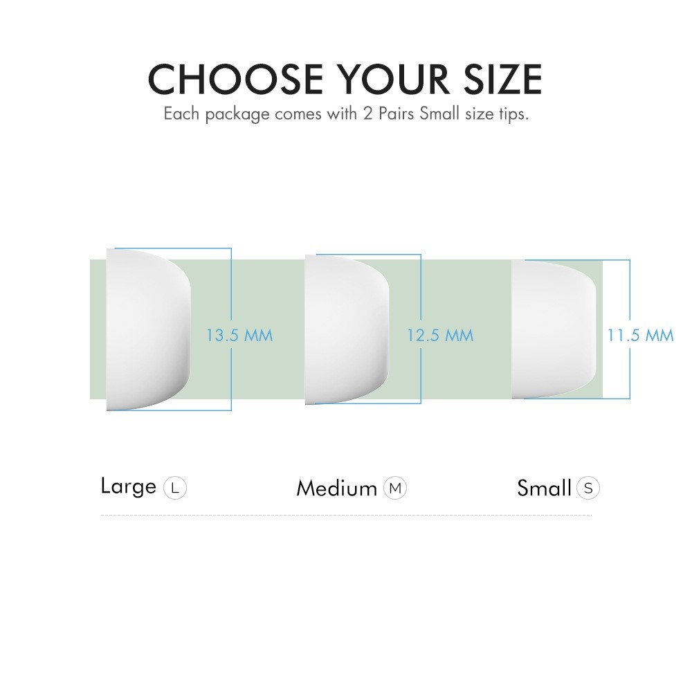 Sada černých silikonových nástavců do sluchátek kompatibilní s AirPods Pro/Pro 2 - S/M/L