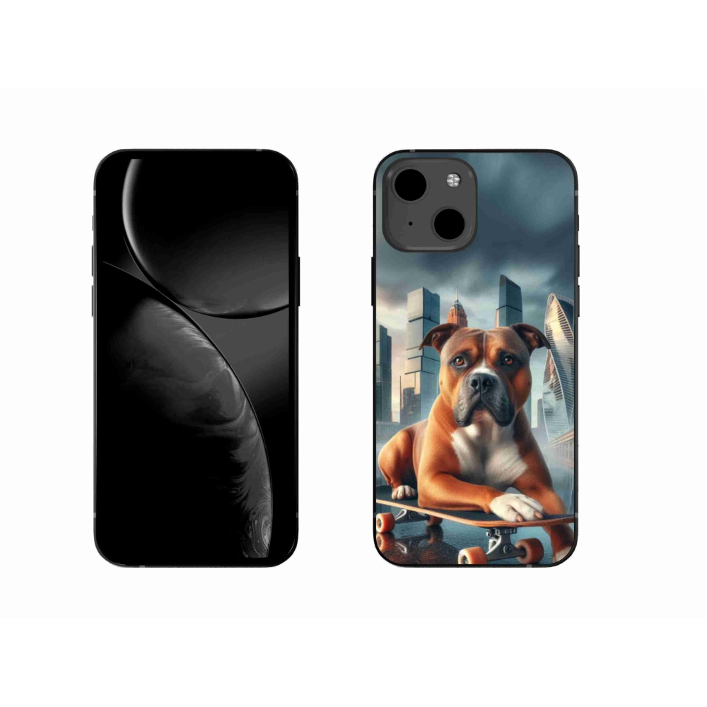 Gelový kryt mmCase na iPhone 13 6.1 - pes na skateboardu