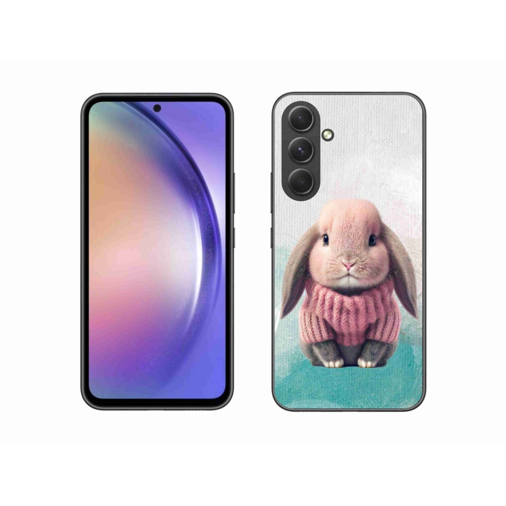 Gelový kryt mmCase na Samsung Galaxy A54 5G - králíček ve svetru
