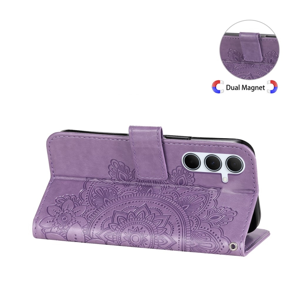 Mandala knížkové pouzdro na Samsung Galaxy A36 5G - fialové
