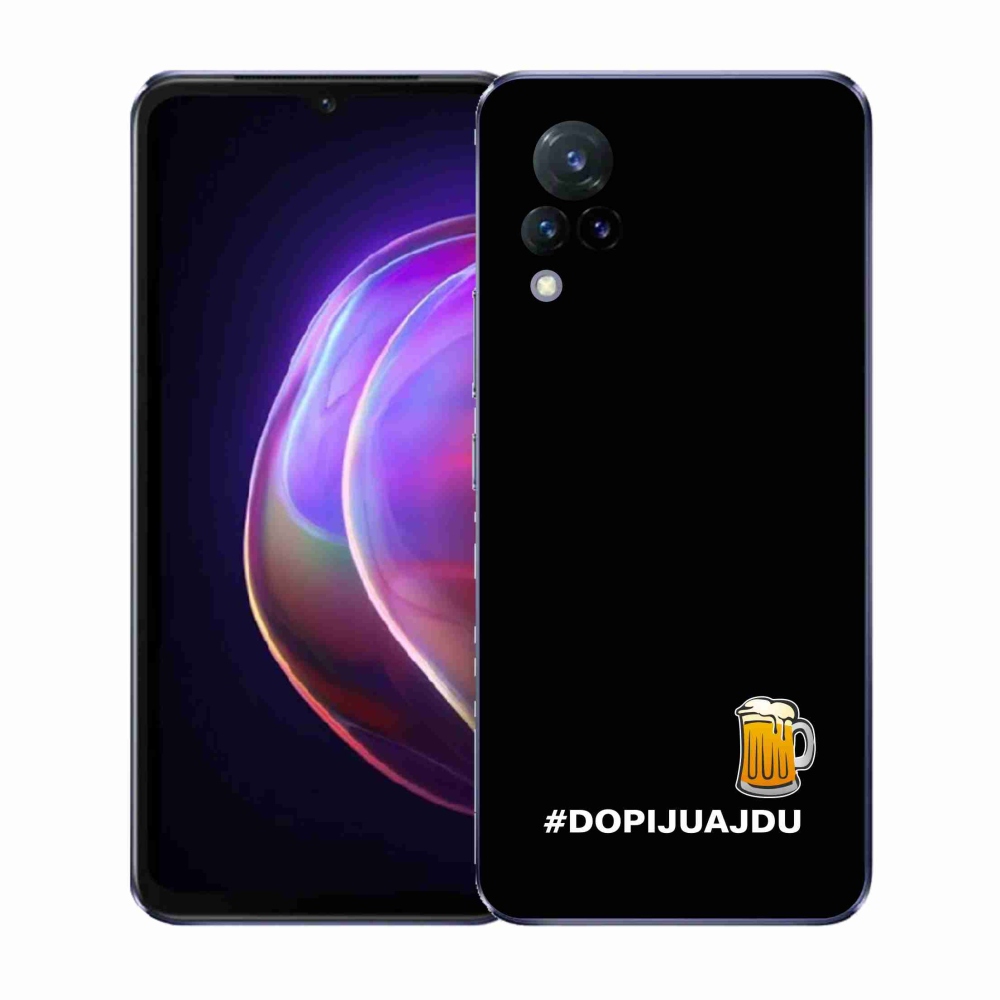 Gelový kryt mmCase na Vivo V21 4G/5G - pivní motiv 1 černé pozadí
