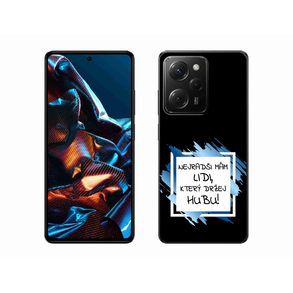 Gelový kryt mmCase na Xiaomi Poco X5 Pro 5G - vtipný text 7 bíločerné pozadí