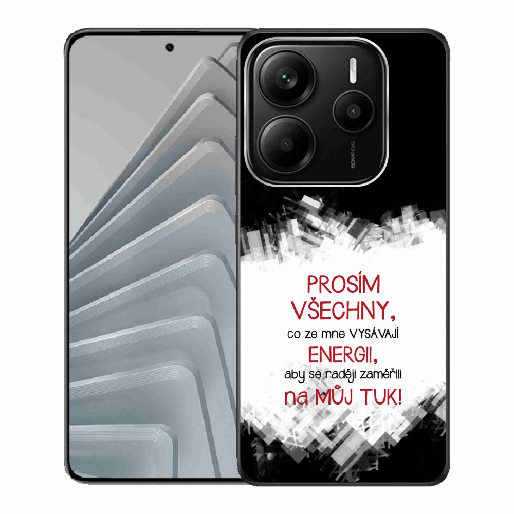 Gelový kryt mmCase na Xiaomi Redmi Note 14 5G - vtipný text 1 červený