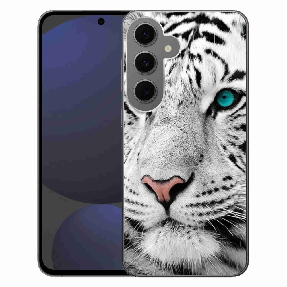 Gelový kryt mmCase na Samsung Galaxy S24 FE - bílý tygr