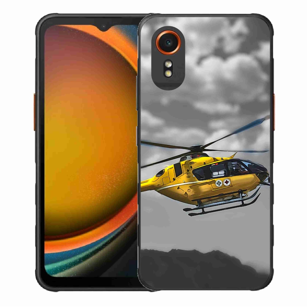 Gelový kryt mmCase na Samsung Galaxy Xcover 7 - žlutá helikoptéra
