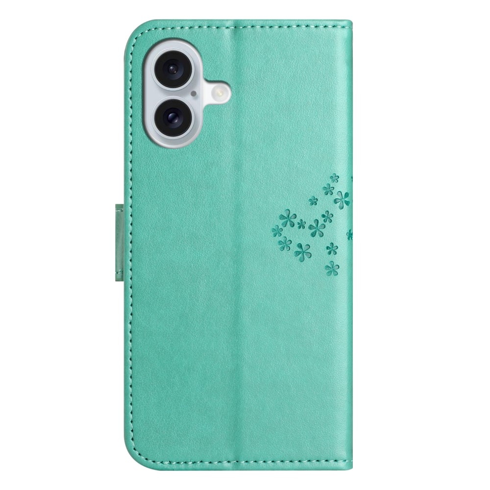 Tree knížkové pouzdro na iPhone 16 - modrozelené