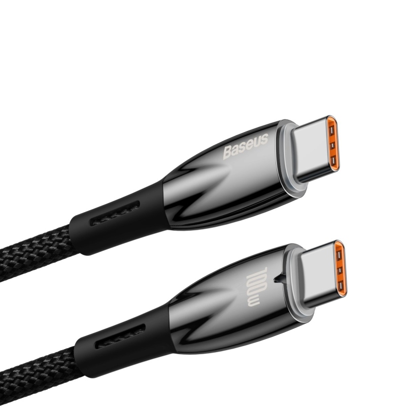 Baseus Glimmer Series Fast Charging Datový Kabel USB-C - USB-C 100W 1m Black