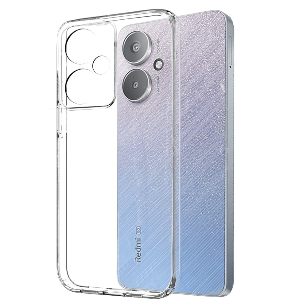 NORTHJO průhledný gelový obal + tvrzené sklo na Xiaomi Redmi 13C 5G - průhledný