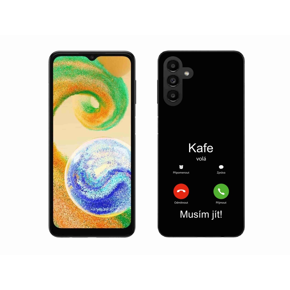 Gelový kryt mmCase na Samsung Galaxy A04s (164.7x76.7x9.1mm) - kafe volá černé pozadí