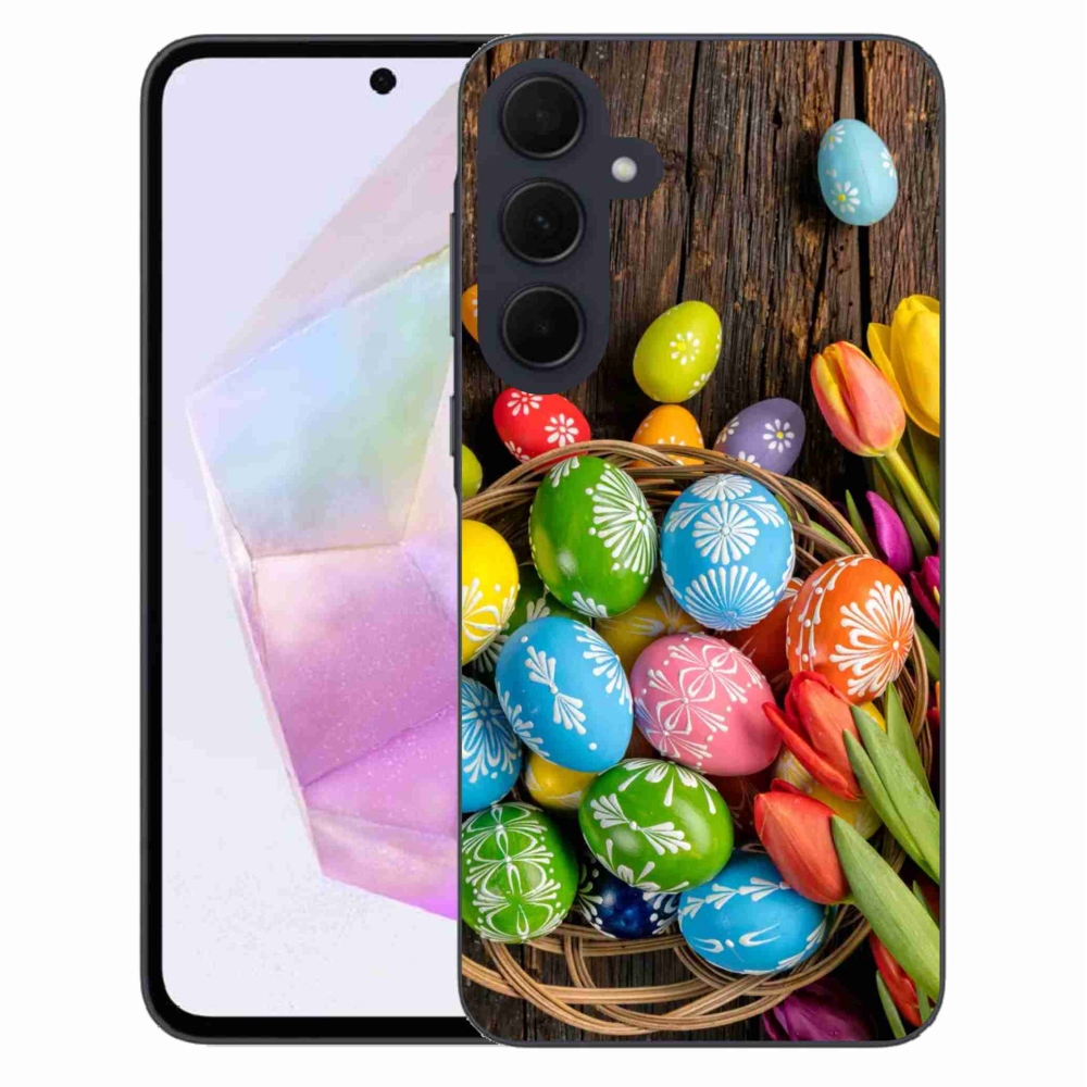 Gelový kryt mmCase na Samsung Galaxy A35 5G - velikonoční vajíčka