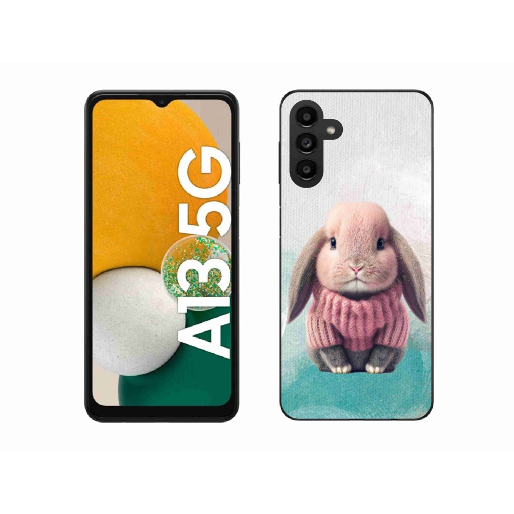 Gelový kryt mmCase na Samsung Galaxy A13 5G - králíček ve svetru