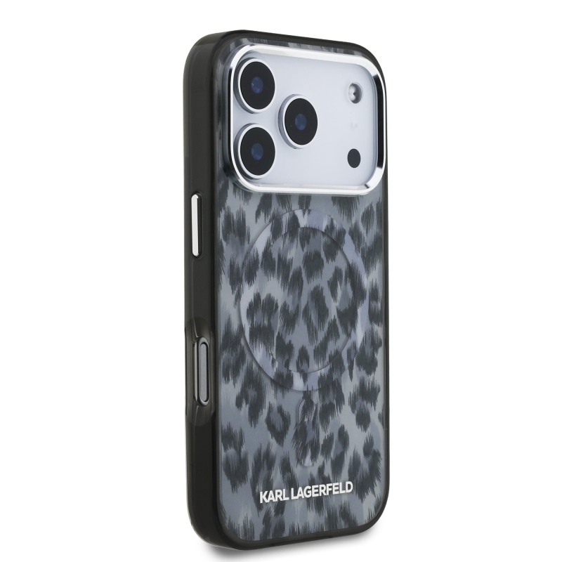 Karl Lagerfeld IML Leopard MagSafe Zadní Kryt pro iPhone 17 Pro Grey
