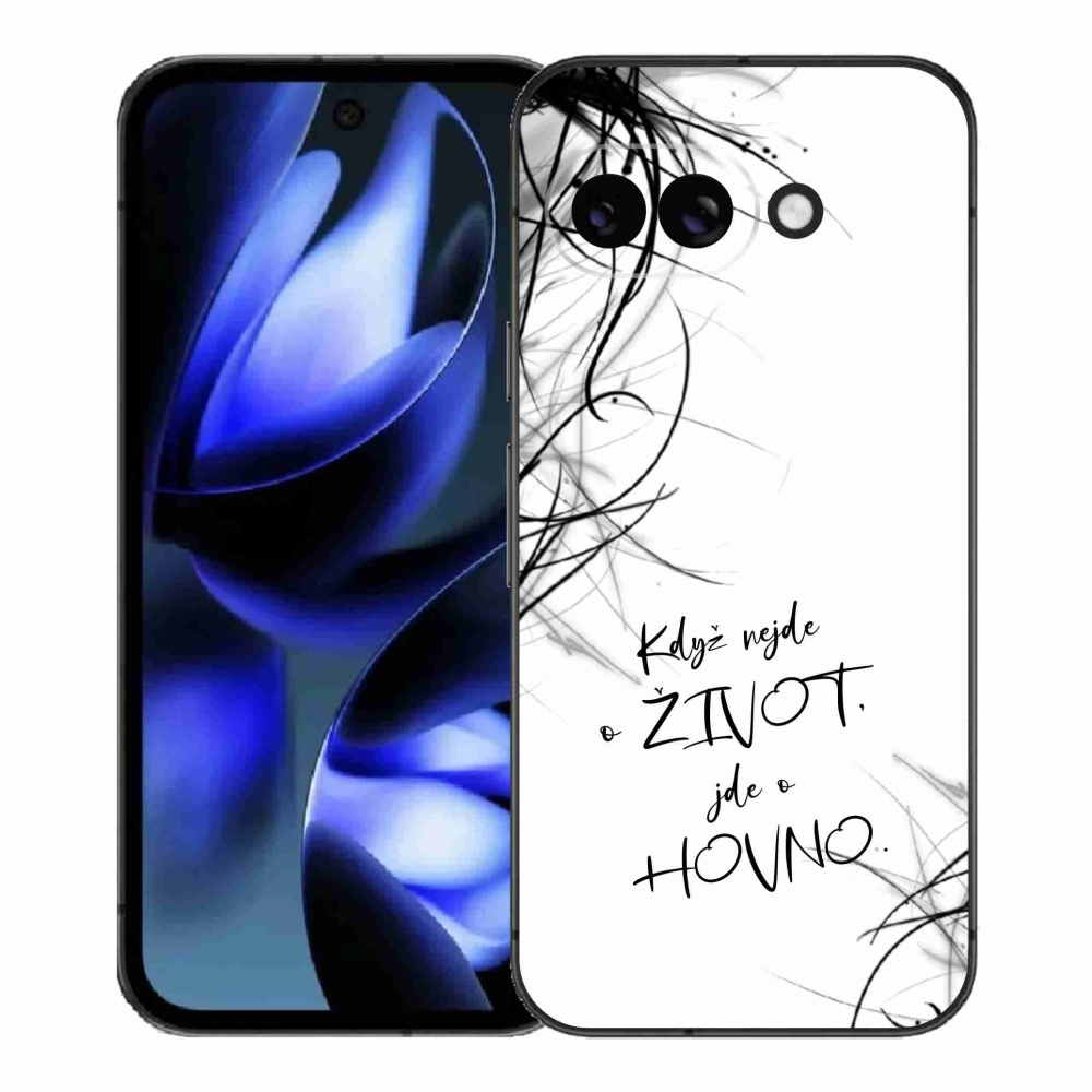 Gelový kryt mmCase na Google Pixel 9a - vtipný text 16 bílé pozadí